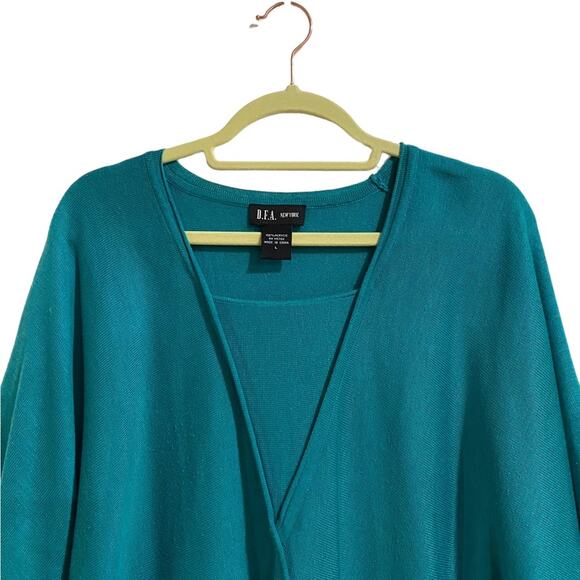 DFA New York Green Handkerchief Sweater Sz L - Picture 3 of 11